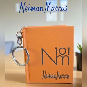 Neiman Marcus Vibrant Orange Keychain Notebook NEW